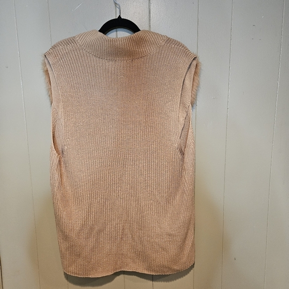 Alfani Faux Fur Trim Cardigan Sweater, Plus-Size XL | Chic Tan Knit Layer - Picture 5 of 5